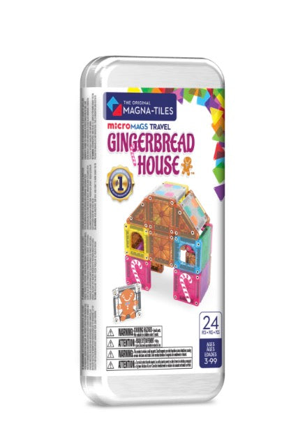 Magna-Tiles microMAGS Gingerbread House 24-Piece Travel Set