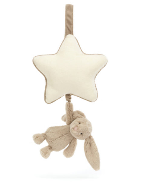 Jellycat Baby Bashful Beige Bunny Musical Pull (RECYCLED FIBERS)