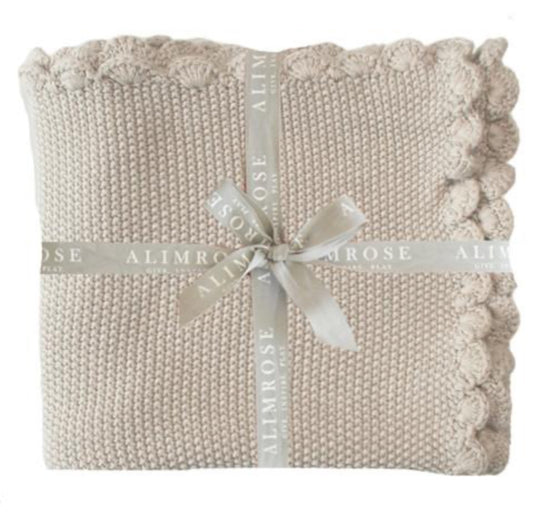 Mini Moss Stitch Baby Blanket Latte