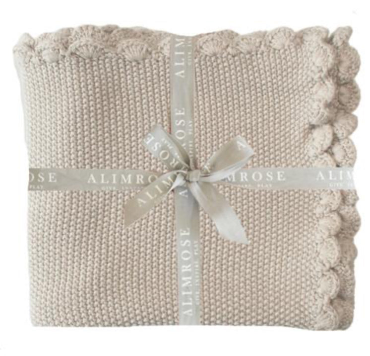 Mini Moss Stitch Baby Blanket Latte
