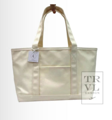 MEDIUM TOTE - COATED CANVAS NATURAL