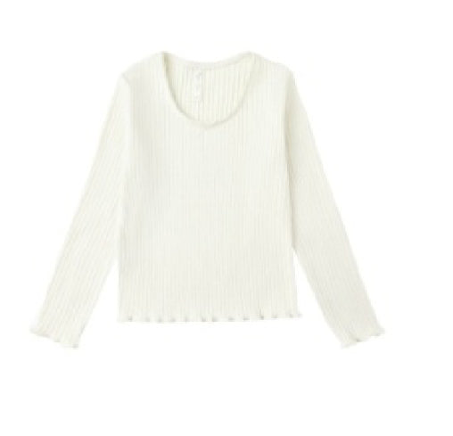 RIBBED LONG SLEEVE || IVORY