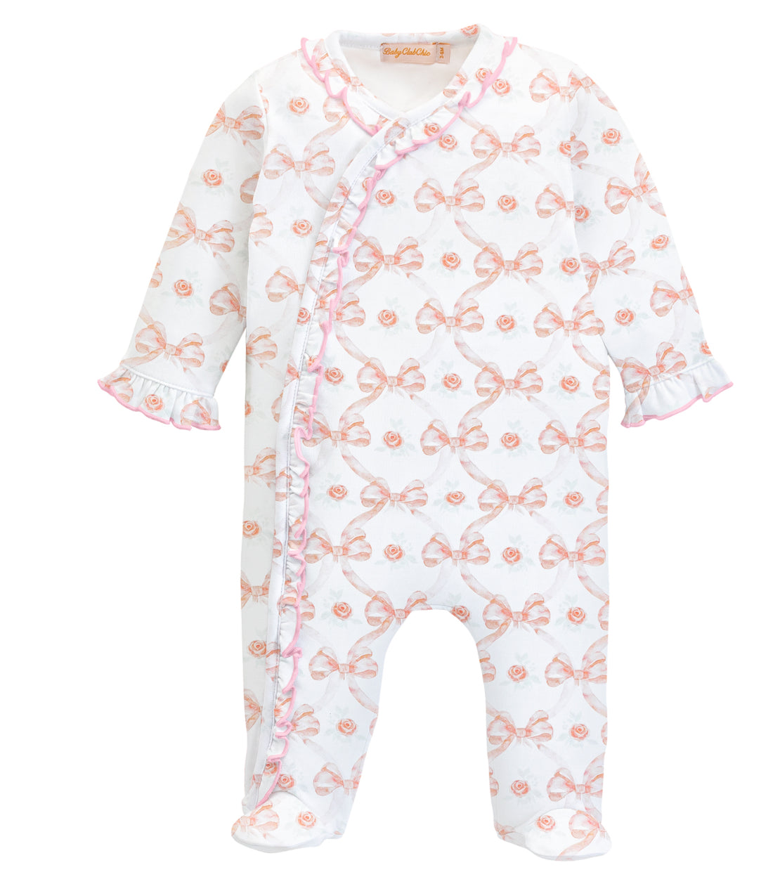 Bows & Roses Footie with Ruffle