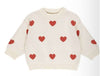 Organic Jacquard Heart Knit Sweater and Pants || Natural