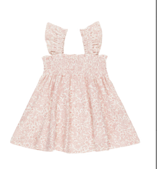 SMOCKED JERSEY DRESS || PINK BLOSSOM