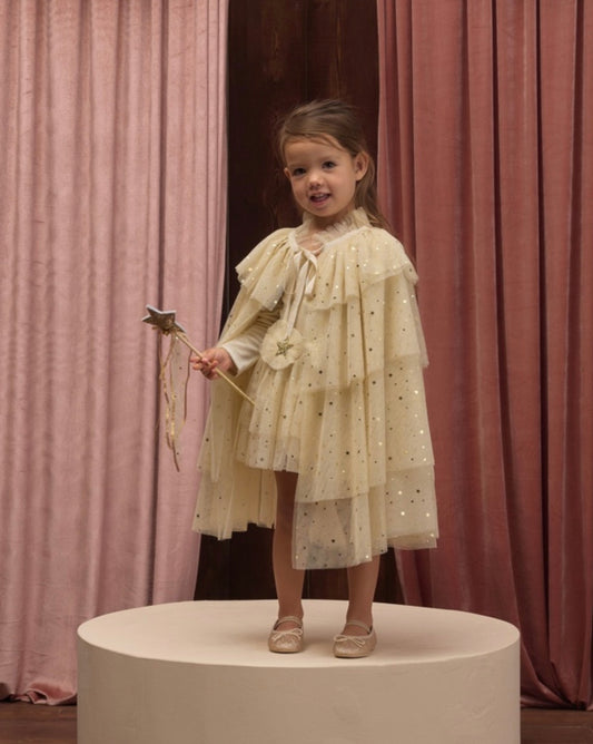 TULLE CAPE CHAMPAGNE STAR