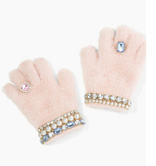 Cotton Candy Jeweled Gloves