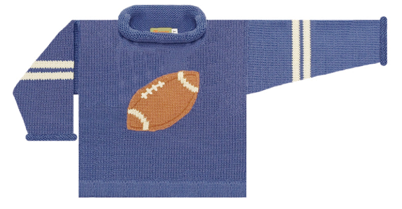 Football Rollneck Sweater Slate Blue
