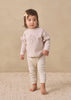 RUFFLE LONG SLEEVE TEE FLEUR + DRAWSTRING PANT FLORET