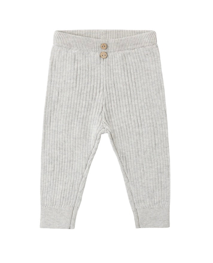 RIB KNIT PEPLUM TOP + LEGGING HEATHERED FOG