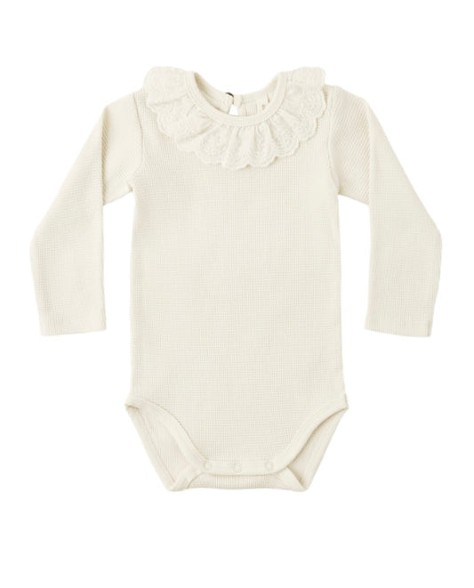 RUFFLE COLLAR BODYSUIT NATURAL