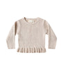 HEATHERED OATMEAL RIB KNIT PEPLUM TOP + LEGGING ||