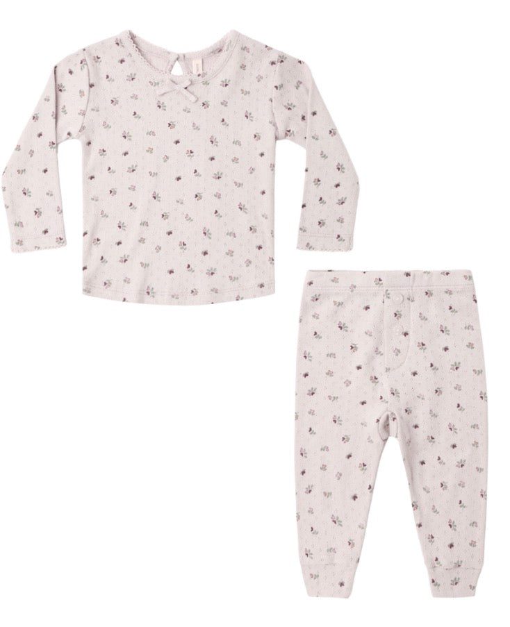 POINTELLE LONG SLEEVE TEE + LEGGING HEART DITSY