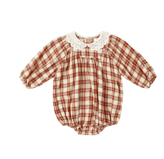 RED PLAID HEIDI ROMPER