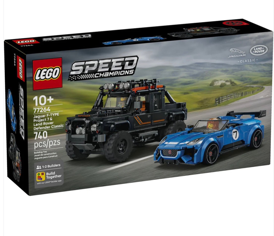 LEGO SPEED CHAMPIONS Jaguar F-TYPE Project 7 & Land Rover Defender Classic