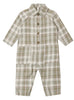 COLLARED BABY JUMPSUIT OLIVE DOBBY PLAID