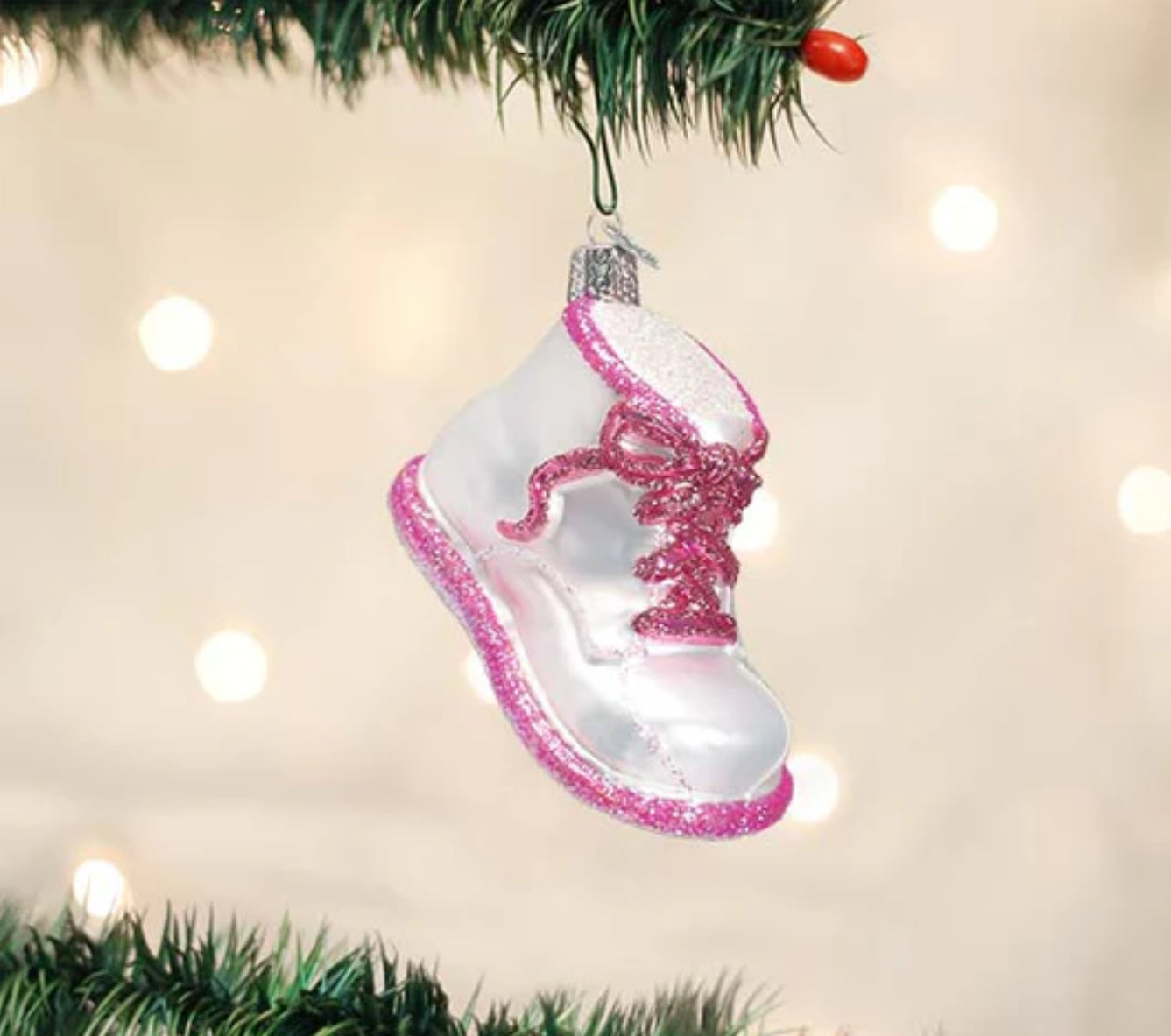 Pink Baby Shoe Ornament