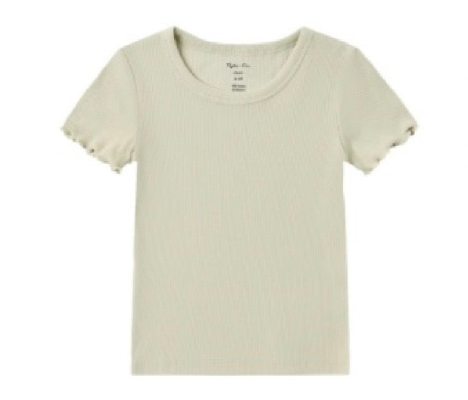 RIBBED BASIC TEE PISTACHIO