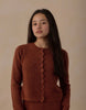 SCALLOP CARDIGAN BRICK