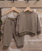 VELOUR RELAXED SWEATSHIRT + SWEATPANT SPRUCE STRIPE