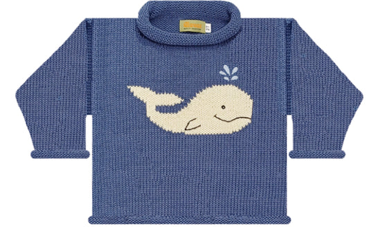 Whale Spout Rollneck Sweater Slate Blue
