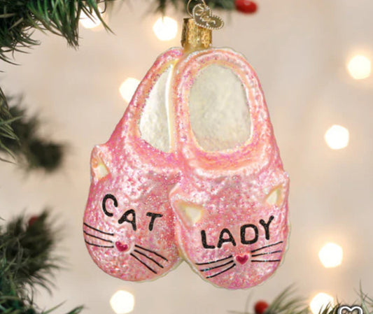 Cat Lady Slippers Ornament