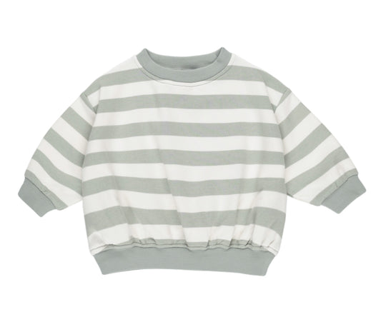 RELAXED SWEATSHIRT || Sage Stripe