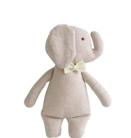 Linen Mini Rattle Elephant