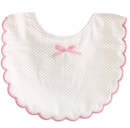 Scallop Edge Bib Spot Pink