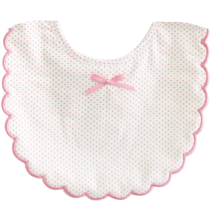 Scallop Edge Bib Spot Pink