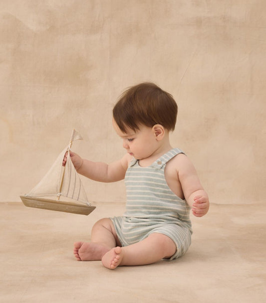 GIO ROMPER SEAFOAM TERRY STRIPE