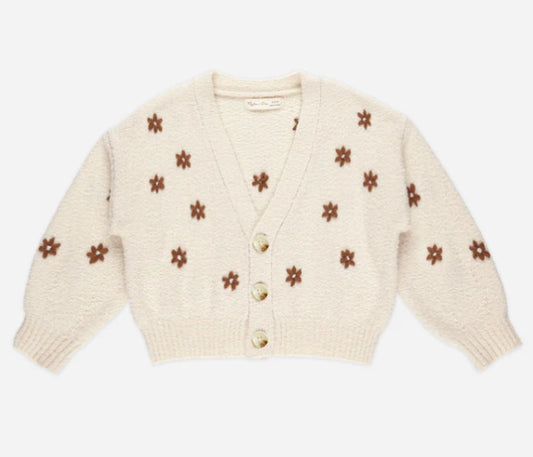 BOXY CROP CARDIGAN || FLOWERS