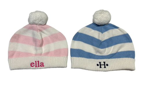 Monogrammed Striped Hats