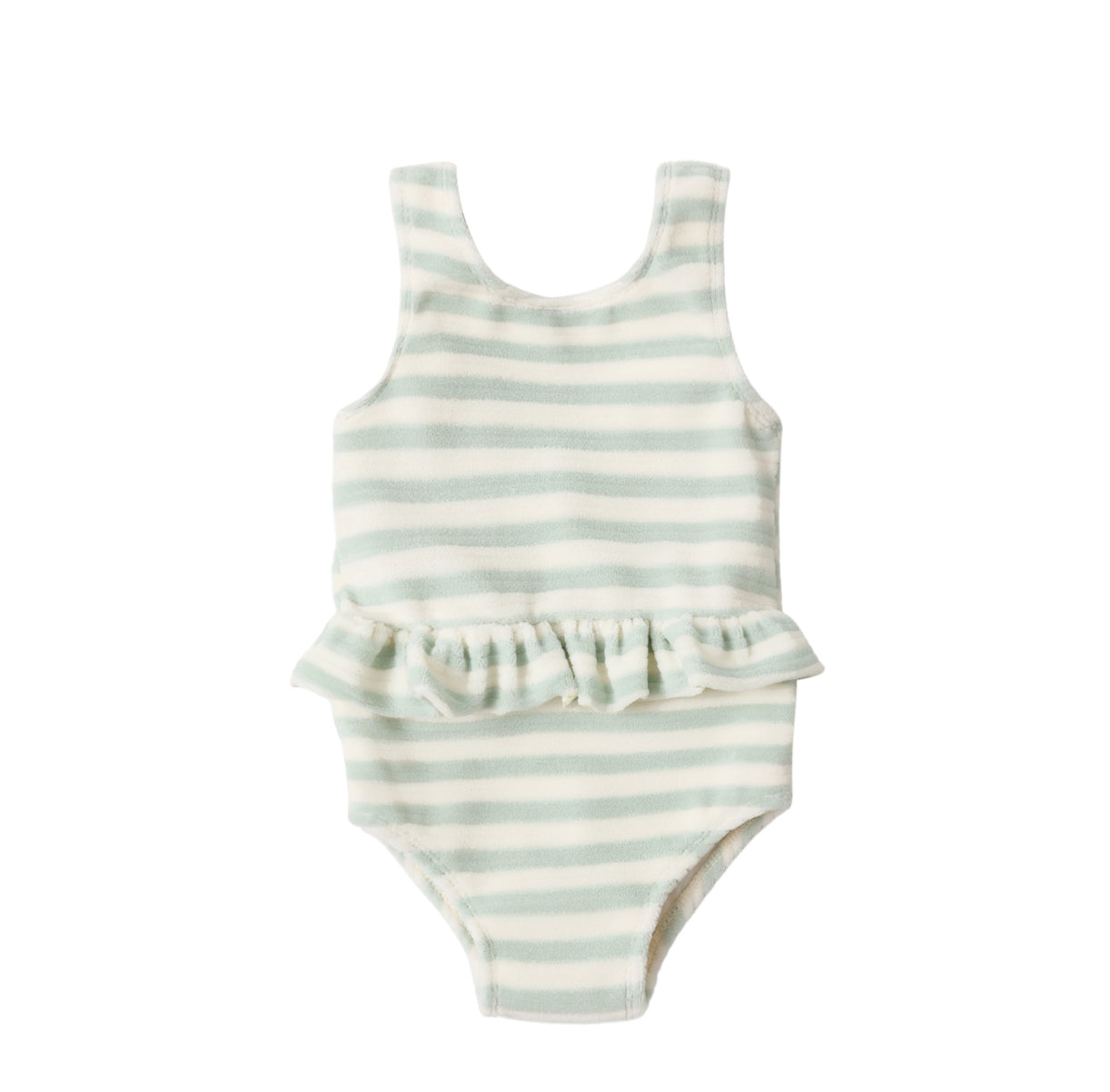 SKIRTED ONE-PIECE SEAFOAM STRIPE