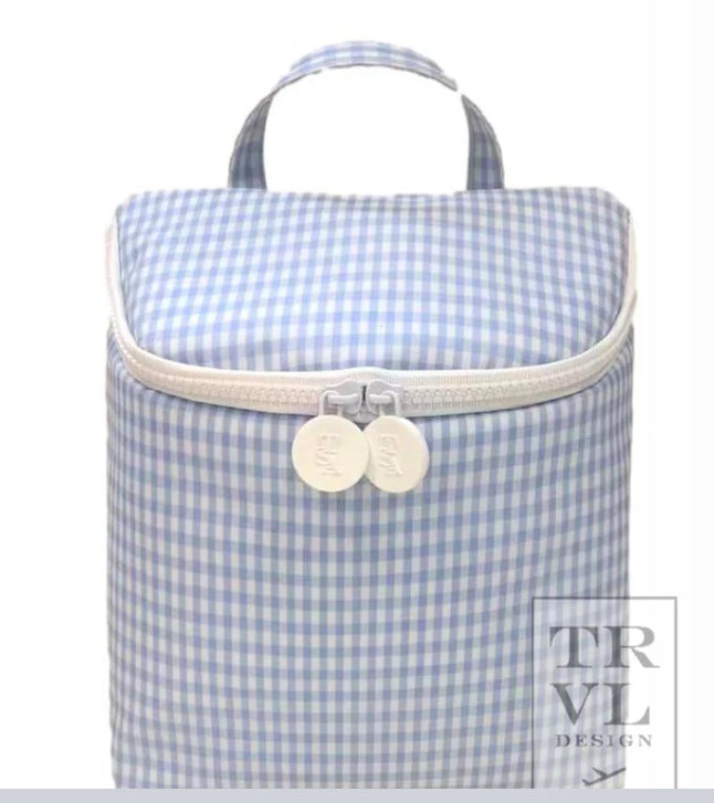 TAKE AWAY LUNCH BAG - INSULATED GINGHAM MIST