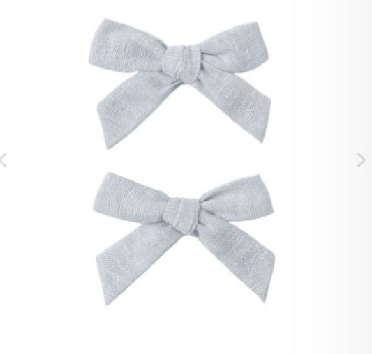 BOWS, SET OF 2 HEATHERED LIGHT BLUE