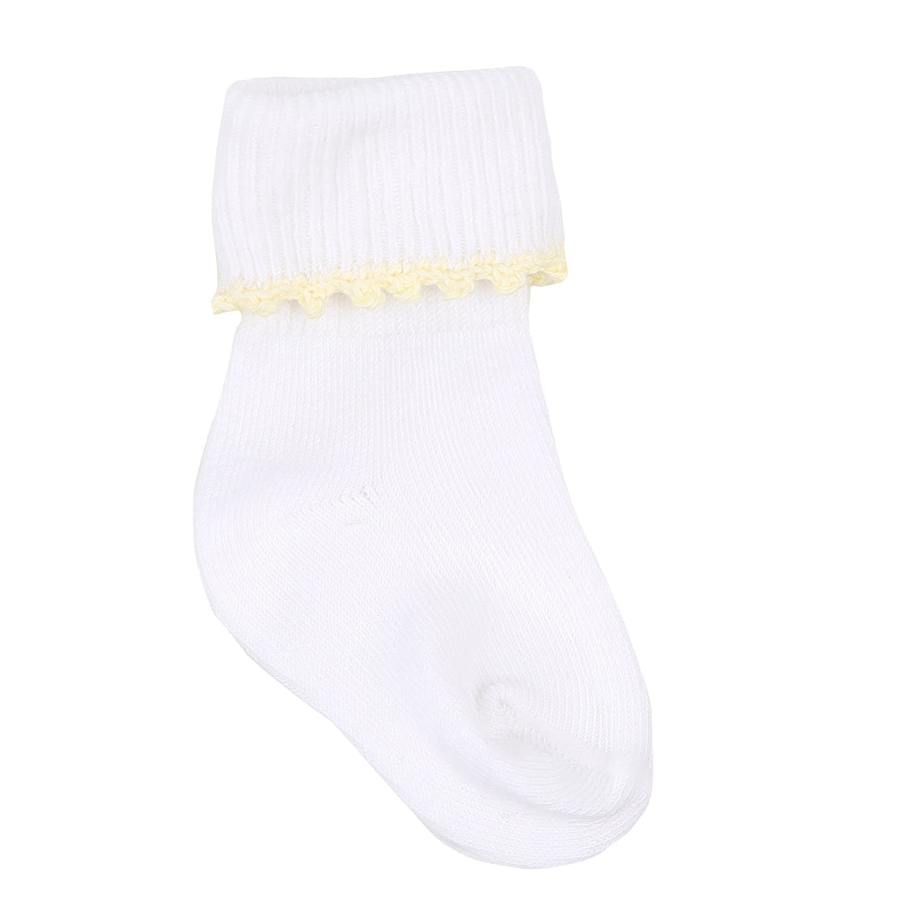 Baby Joy Embroidered Socks-Yellow