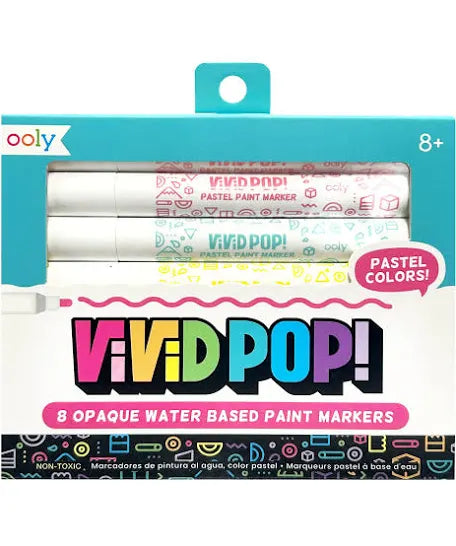 Vivid Pop! Water-Based Paint Markers: Pastel - Set of 8