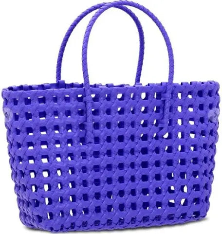 Large Woven Tote-Purplei