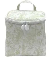 TAKE AWAY LUNCH BAG - INSULATED BUNNY TOILE GREEN