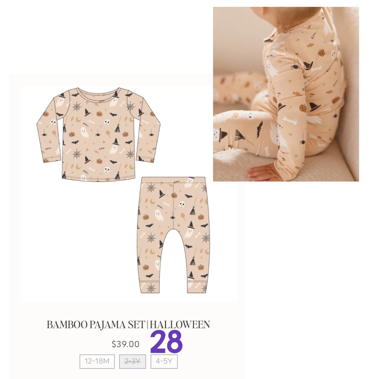 BAMBOO PAJAMA SET || HALLOWEEN