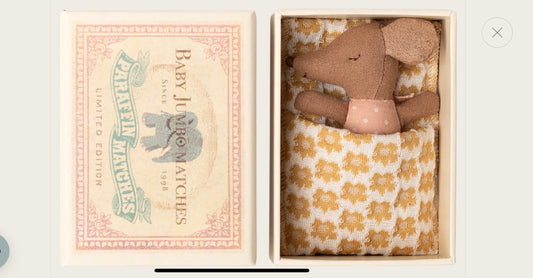 Sleepy wakey baby mouse in matchbox - Rose