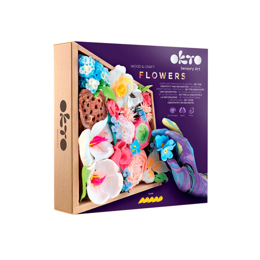 OKTO DIY Wood & Craft Flower Clay Kits: Flowers, Romance