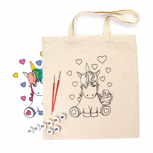 Eco-Friendly Cotton bag Coloring Kit – Unicorn