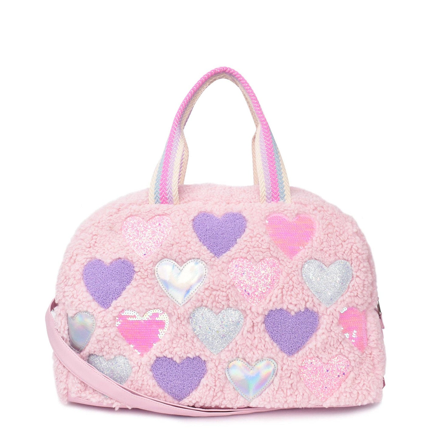 Hearts Sherpa Medium Duffle Bag