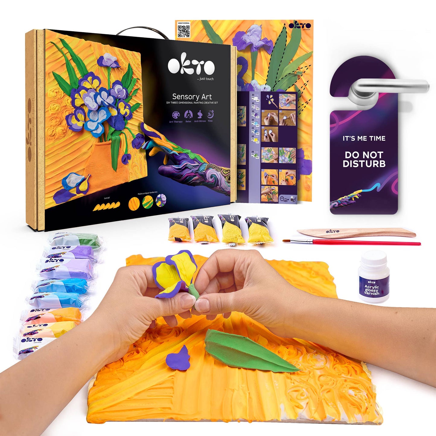 OKTO Sensory Art 3D Clay Painting Kits: Starry Night, Vincent Van Gogh