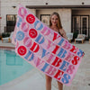 Happy Good Vibes Beach Quick Dry Towel: Tropic Happymm nn