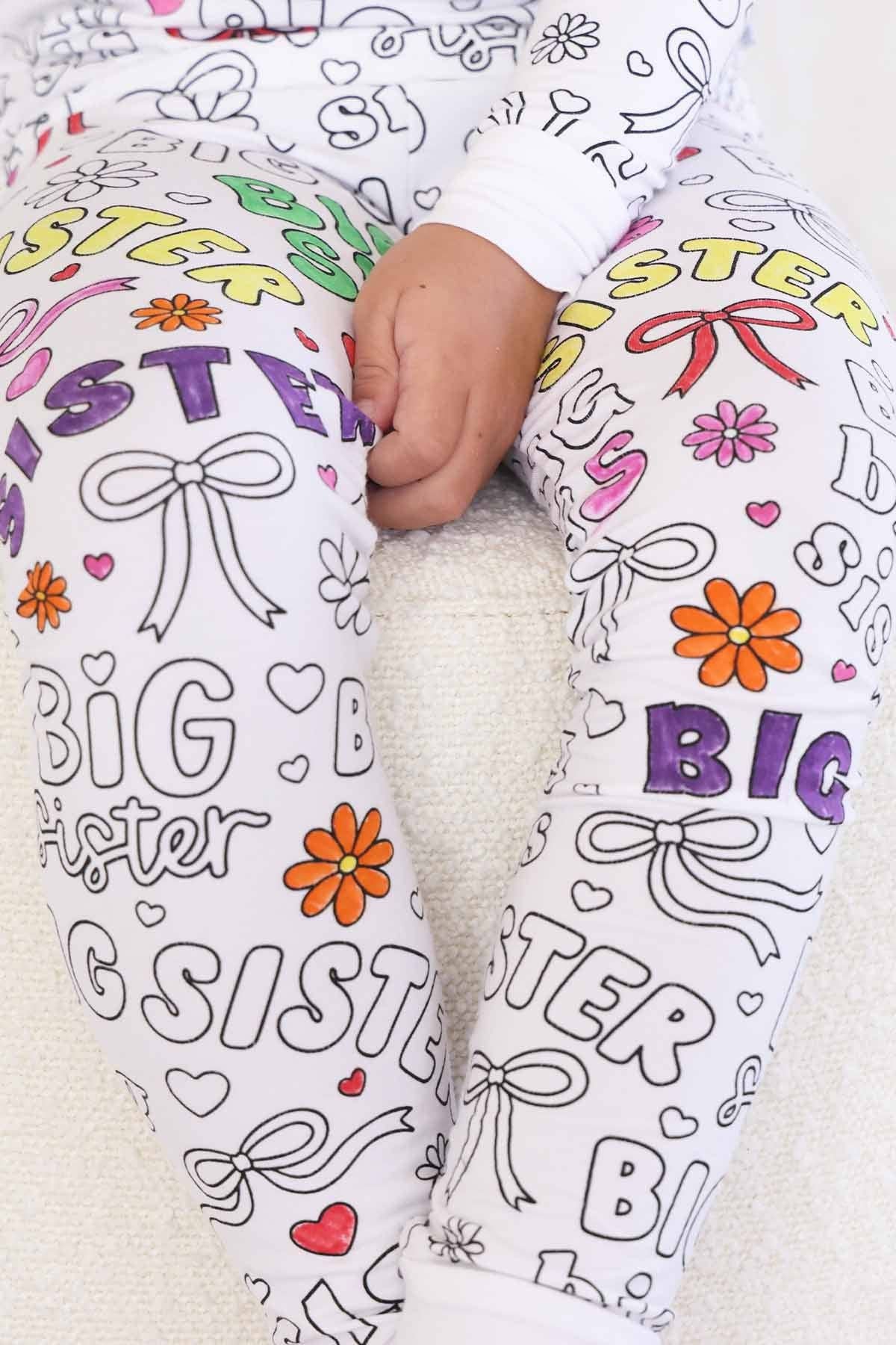 Colorable Two-Piece Pajama Set | Big Sis