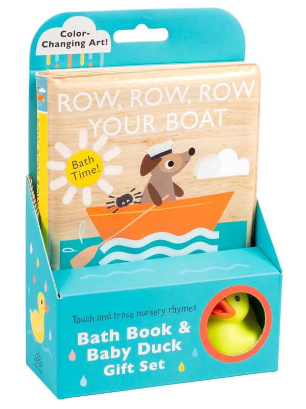 Touch and Trace Nursery Rhymes: Row, Row, Row Your Boat Bath Book & Baby Duck Gift Set