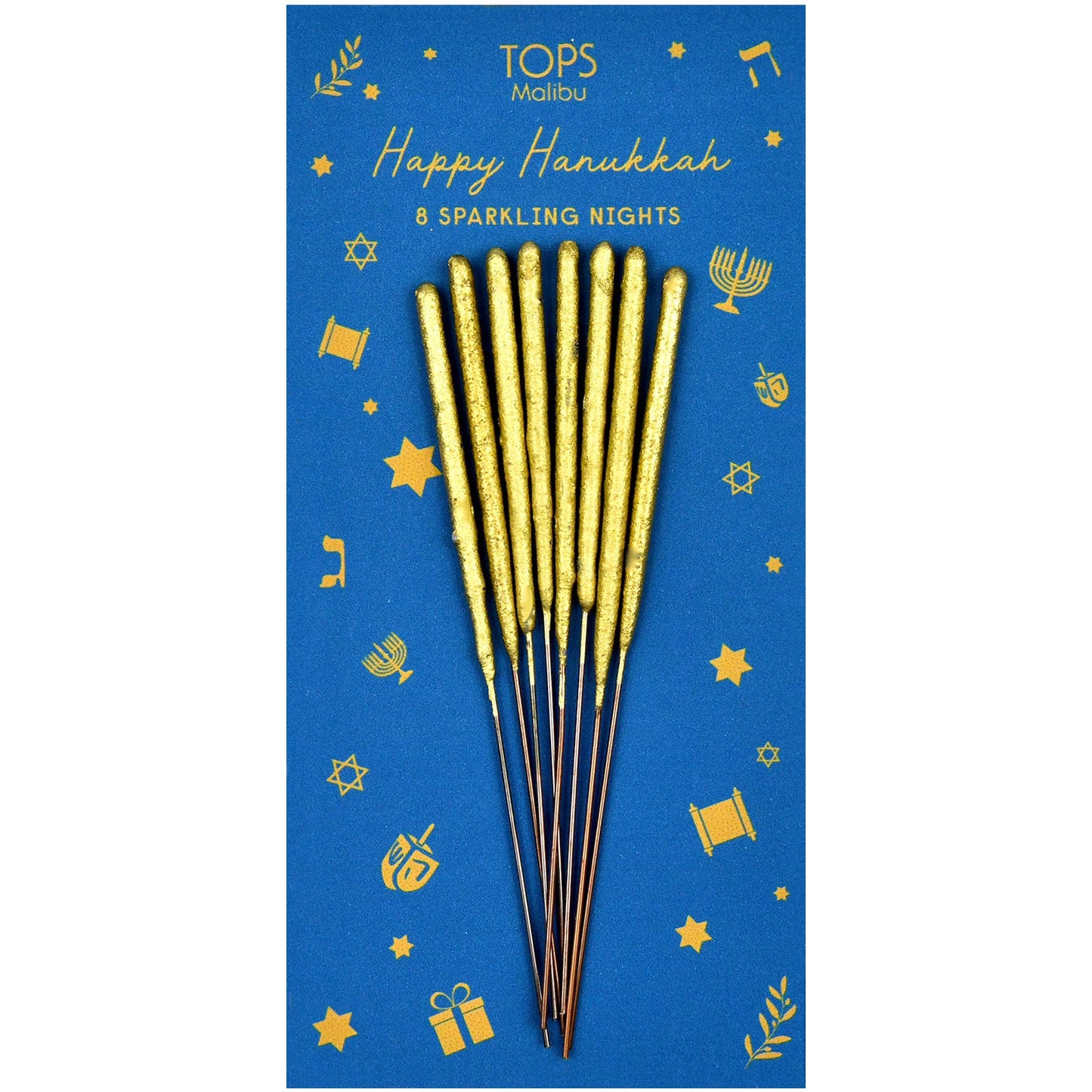Mini 4" Gold Sparkler Candles - Hanukkah - Set of 8